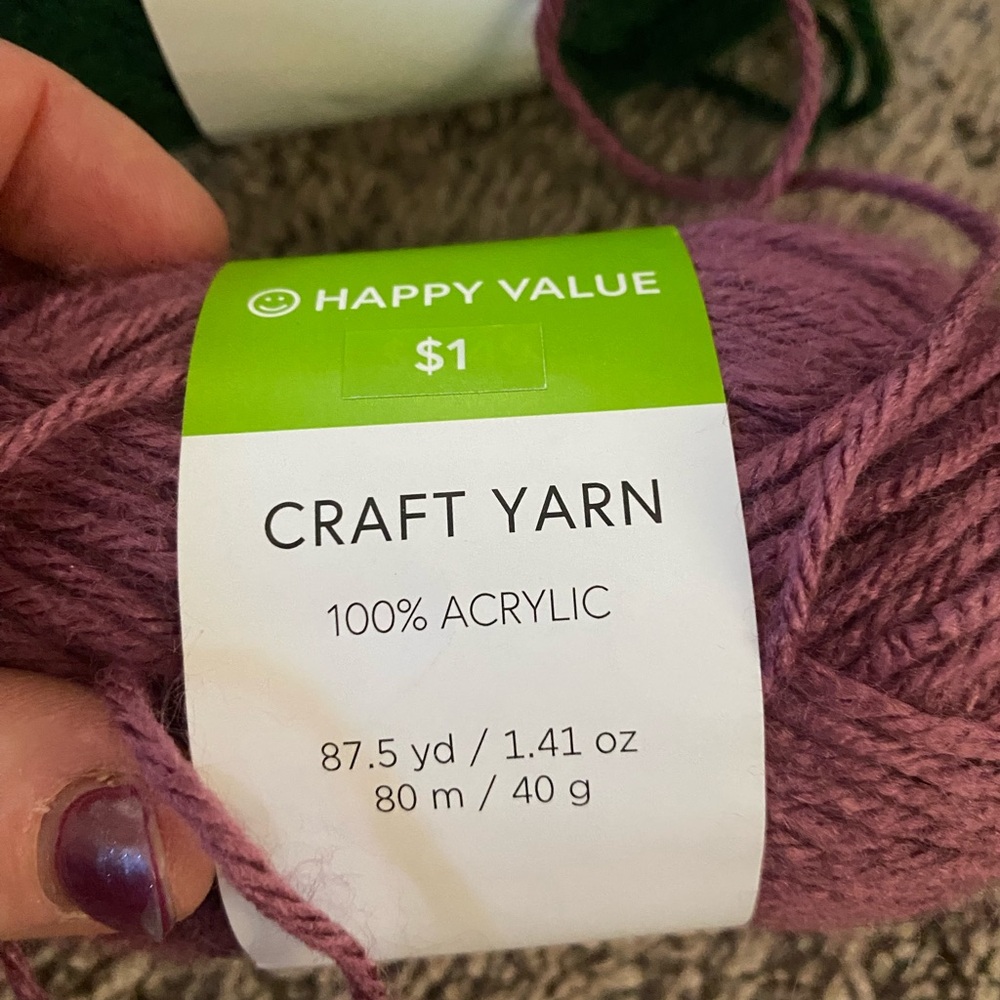 Purple Acrylic Craft Yarn